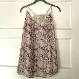 LOFT cami snakeskin print pink and grey/lavender sz M